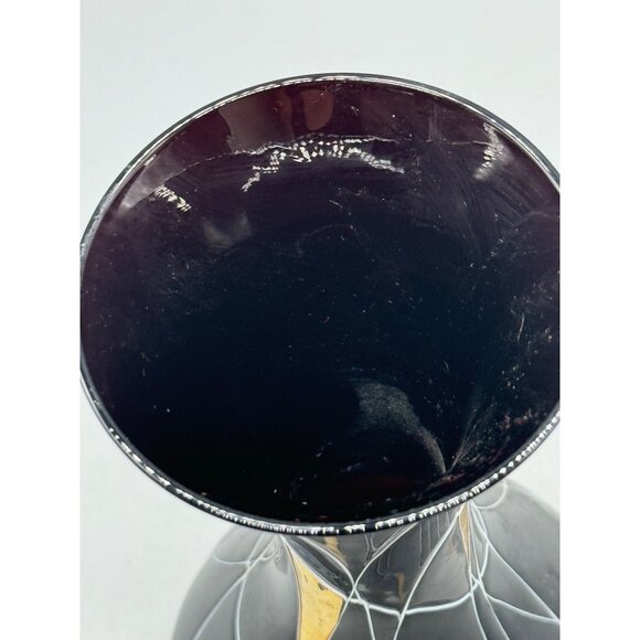 Vintage Black & Gold Art Deco Vase Abstract Design embossed fluted 9.5" READ - Picture 4 of 8